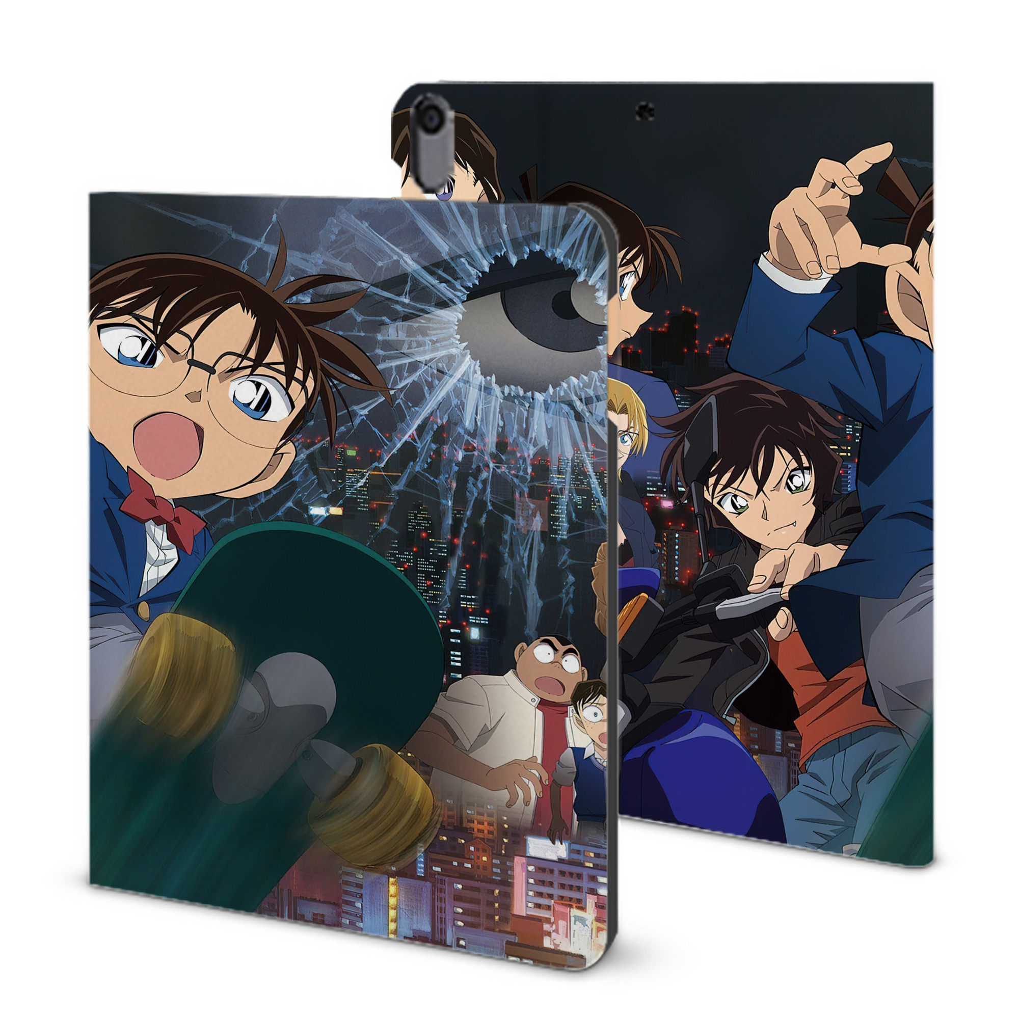 （画像用） 名探偵コナン Detective Conan IPad ケース ブック型 PUレザー TPU 耐衝撃 軽量 薄型 ペン収納なし 全面保護 IPad 各モデル対応